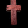 Handmade bloodwood wooden cross necklace pendant with red grain