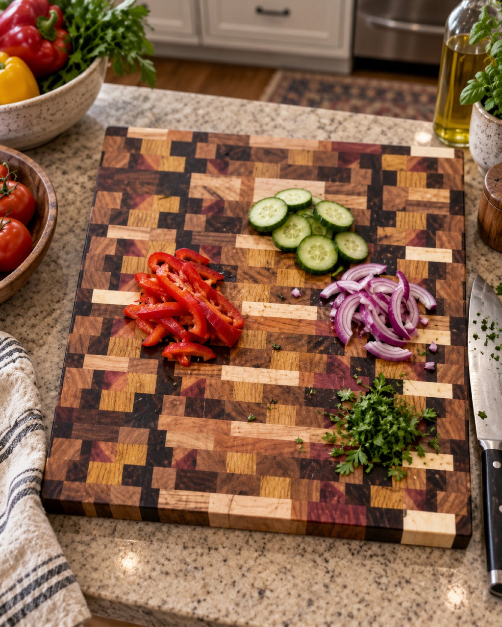End-Grain Mosaic Cutting Board