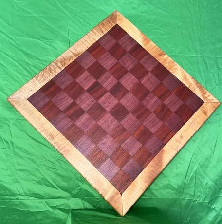 Handmade Maple, Bloodwood & Purpleheart Chessboard