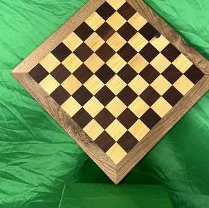 Handmade Diamond Maple, Black Ebony & Oak Chessboard