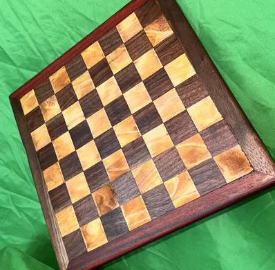 Bloodwood, Walnut, Poplar & Purpleheart Chessboard