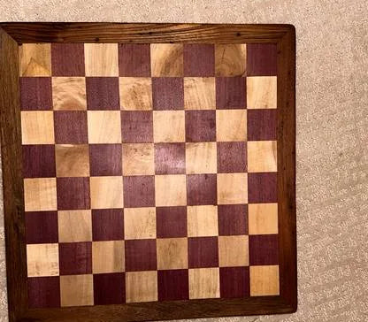 Purpleheart, Maple & Chestnut Chessboard