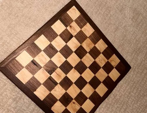 Handmade Diamond Walnut & Maple Chessboard