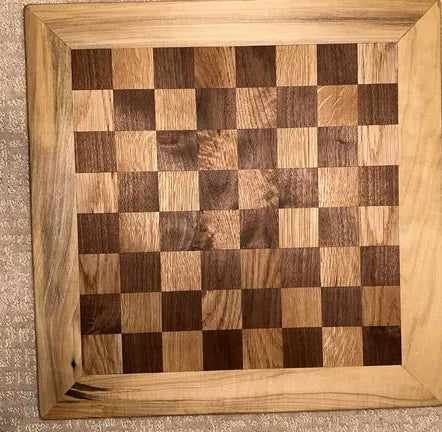 Handmade Oak, Walnut & Poplar Chessboard