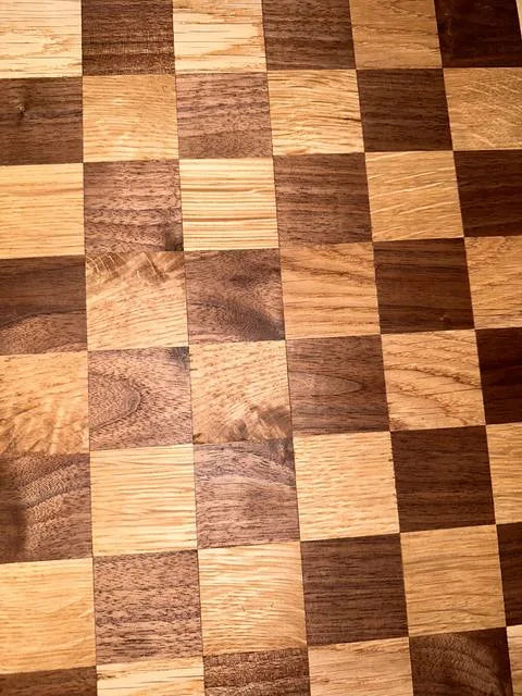 Handmade Walnut, Oak & Poplar Chessboard
