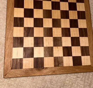 Handmade Walnut, Oak & Maple Chessboard cb_25