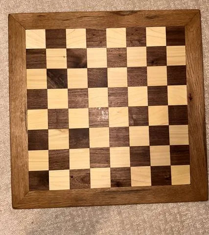Handmade Walnut, Oak & Maple Chessboard cb_35