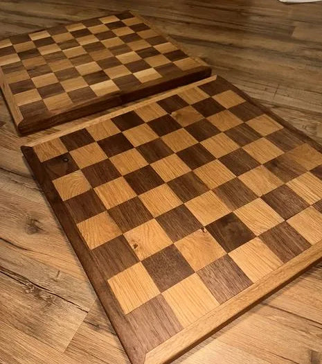 Handmade Checker Walnut & Oak Chessboard