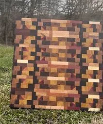 Chestnut, Yellow Padauk, Purpleheart, Hickory, Poplar, Walnut & Cedar Cutting Board