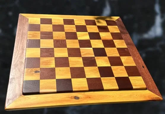Handmade Yellow Padauk & Walnut Chessboard