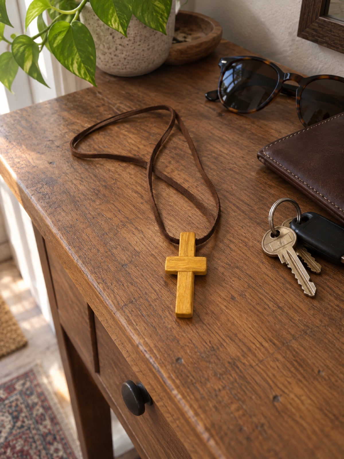 Golden Faith Yellow Osage Cross Necklace