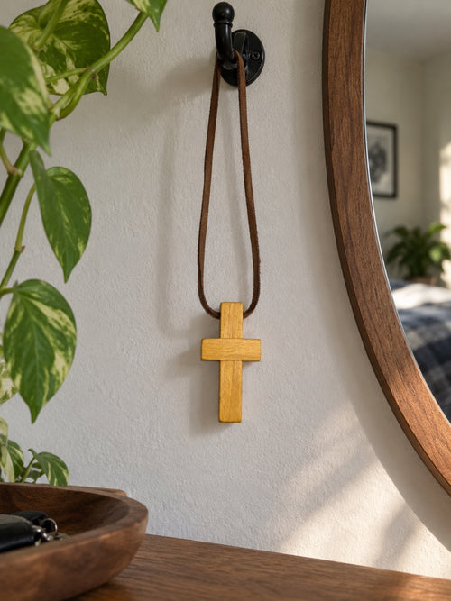 Golden Faith Yellow Osage Cross Necklace