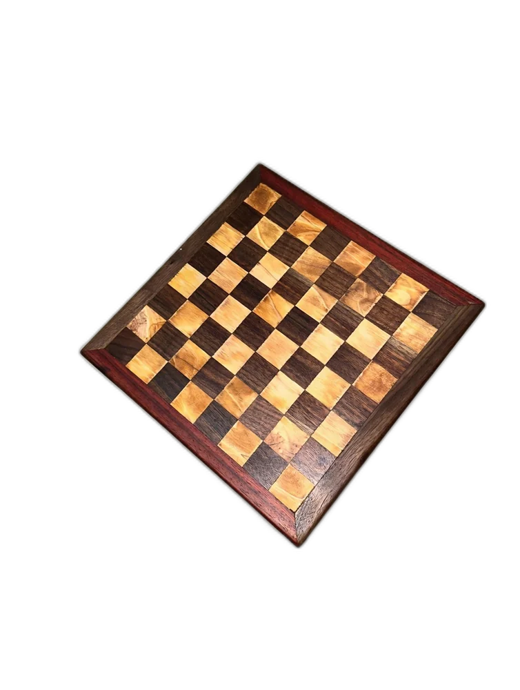 Dark Grid Walnut, Bloodwood, Poplar & Purpleheart Chessboard