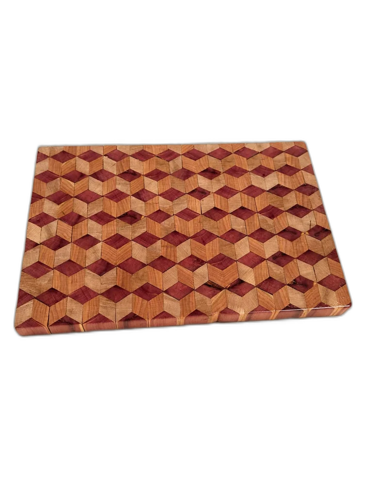 Handmade Diamond Wave Walnut & Maple Cutting Board