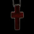 Handmade black ebony wooden cross necklace pendant