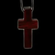 Handmade black ebony wooden cross necklace pendant