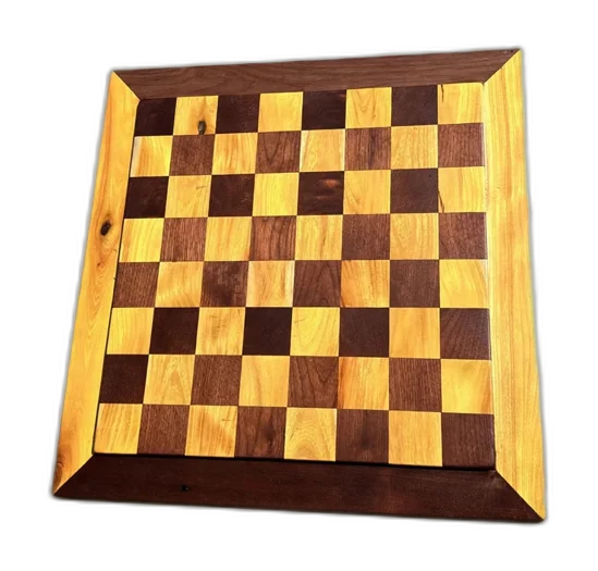 Golden Frame Walnut & Yellow Padauk Chessboard