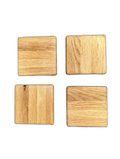 Handmade Classic Grain Oak Coaster Set