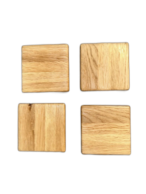 Handmade Classic Grain Oak Coaster Set