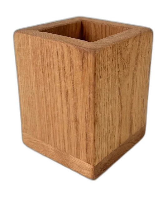 Desk Grain Oak Pen & Pencil Holder
