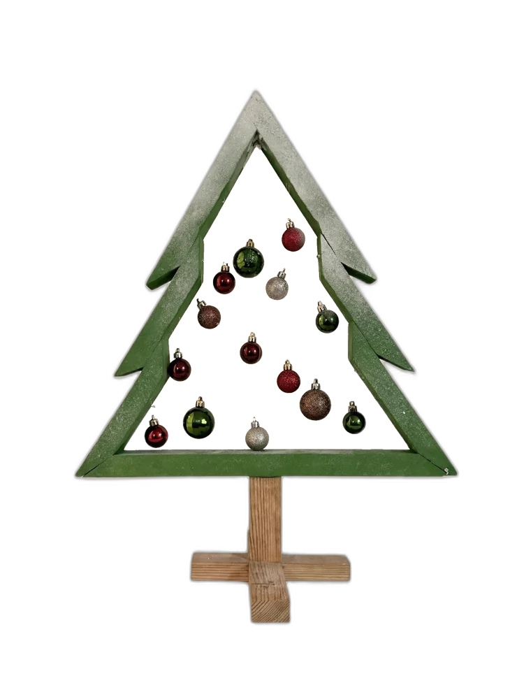 Holiday Green Tree Mixed hardwood Decor Piece