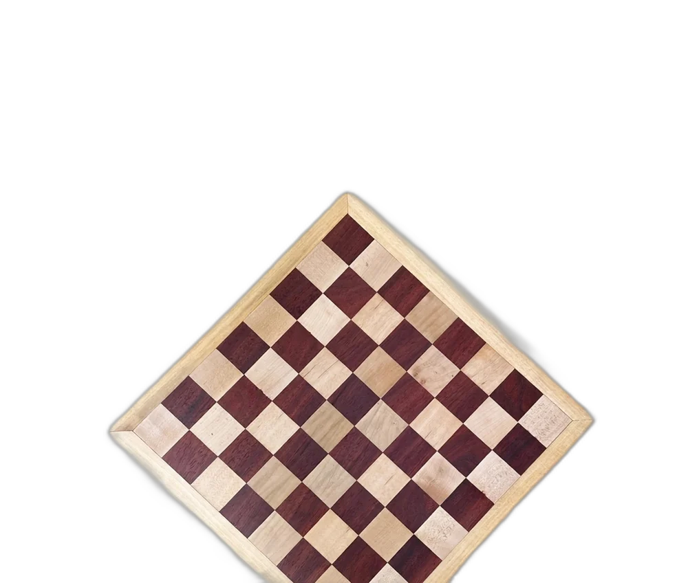 Handmade Plum Contrast Bloodwood & Maple Chessboard