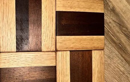 Handmade Walnut & Oak Coaster Set