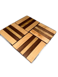 Handmade Striped Grain Coasters Walnut & Maple Serving Piece