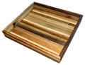 Handmade Striped Grain Poplar & Walnut Serving Tray