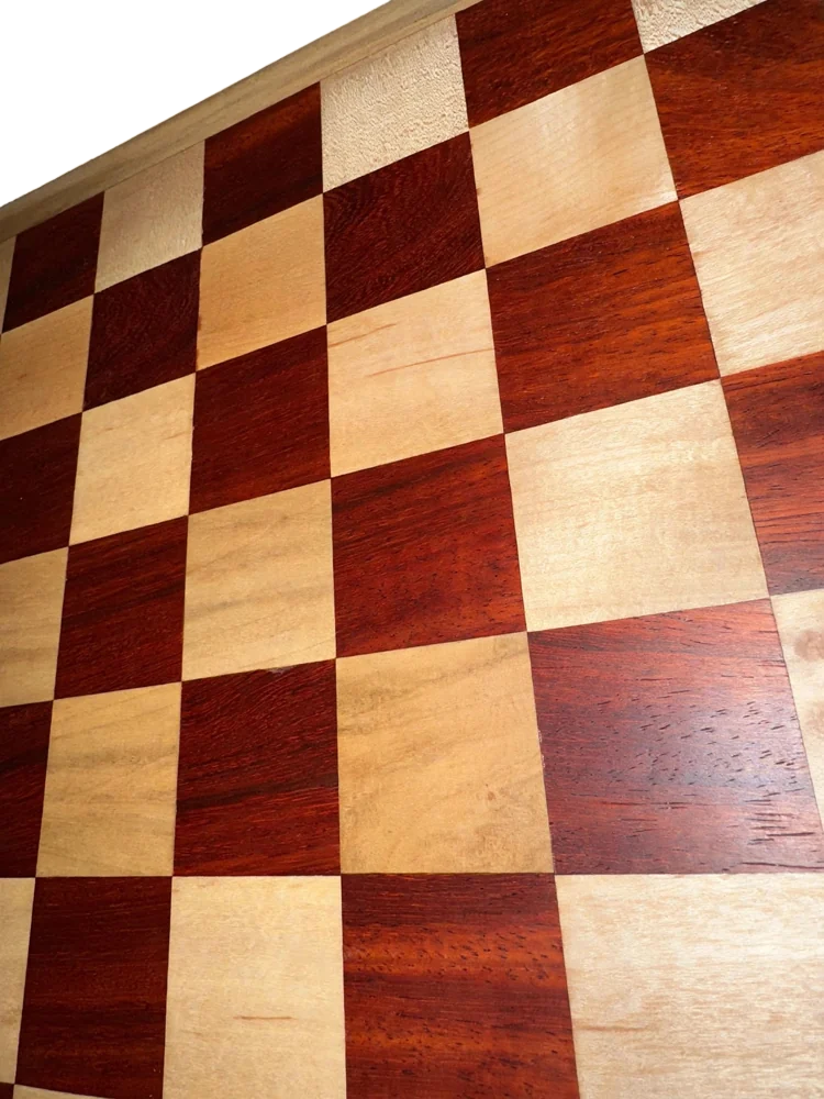 Handmade Sunburst Bloodwood & Maple Chessboard