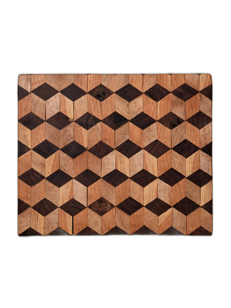 Handmade Tumbling Cube Walnut & Maple Cutting Board