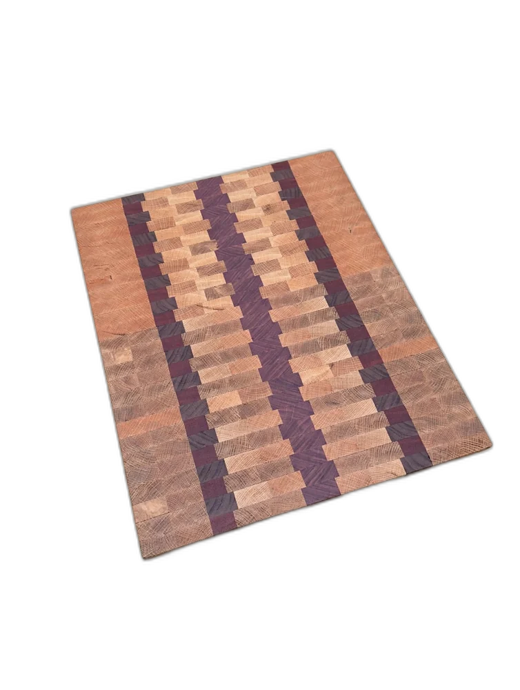 Handmade Violet Board Bloodwood, Purpleheart, Walnut & Oak Cutting Board